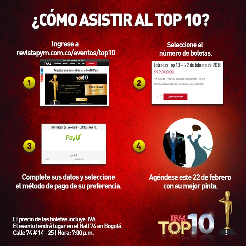 cómo asistir al top 10