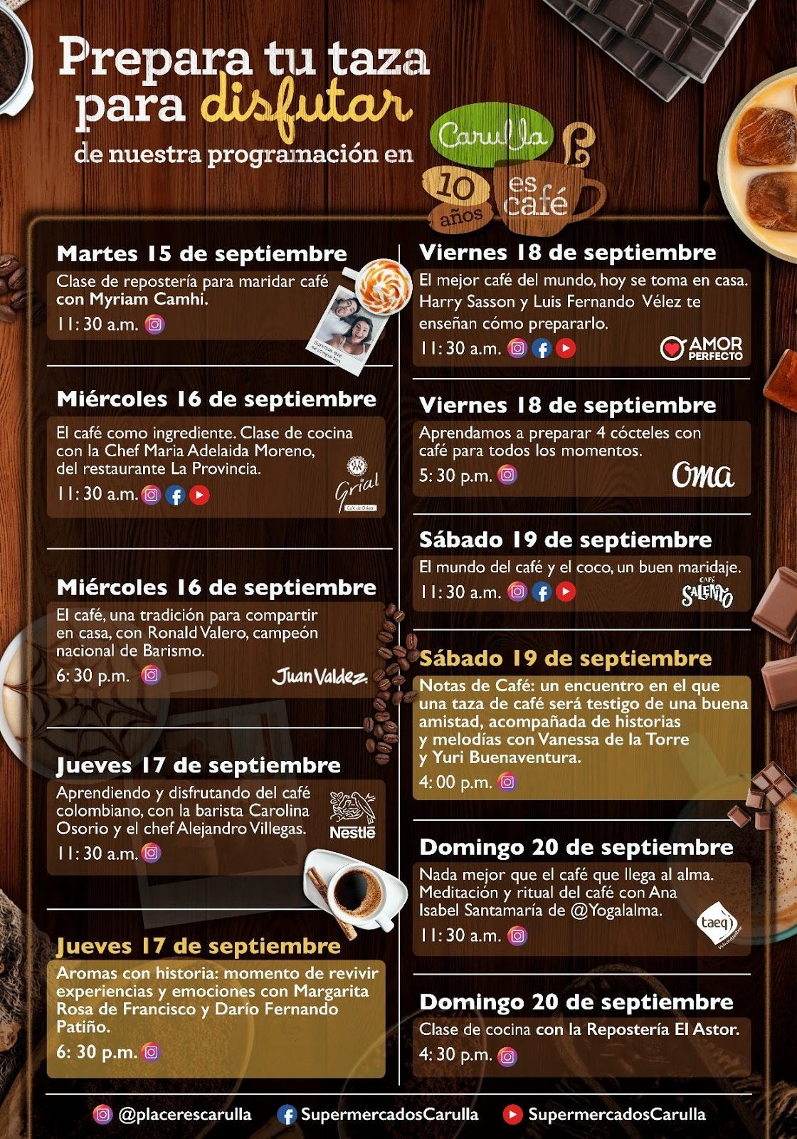 Carulla es Café - Agenda